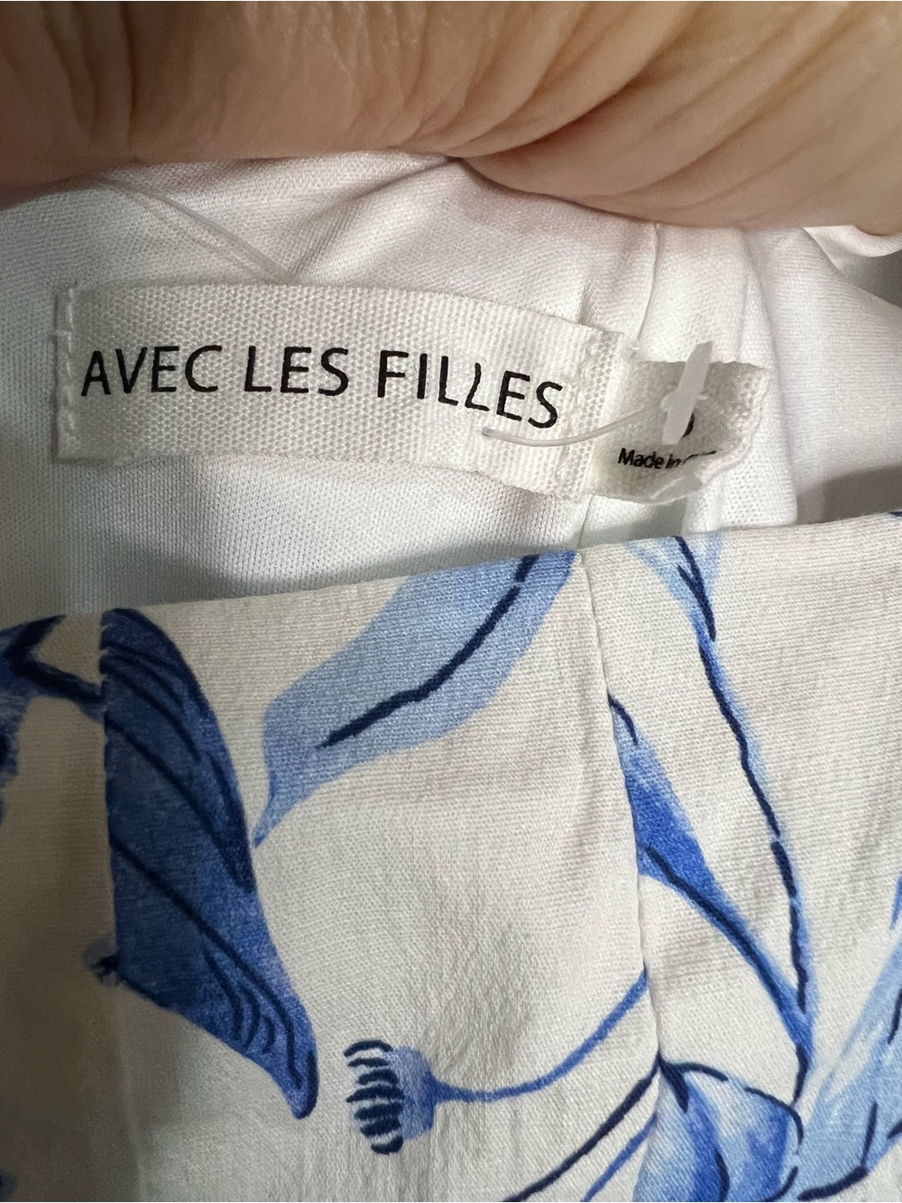 Avec Les Filles Blue White Floral‎ Mini Dress - Picture 5 of 10